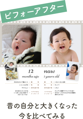 ビフォーアフター|昔の自分と大きくなった今を比べてみる